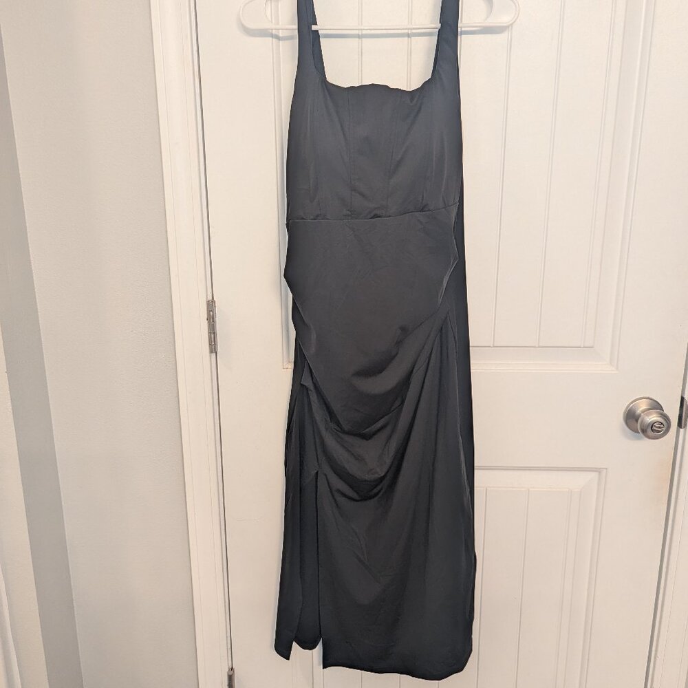 NWT Halara SoftlyZero™ Airy Square Neck Corset Ruched Bodycon Midi Cool Touch Dr